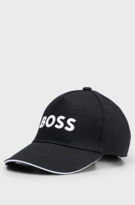 Kids' cap in cotton twill with contrast logo, Black