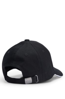 Kids' cap in cotton twill with contrast logo, Black