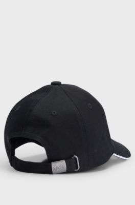 Kids' cap in cotton twill with contrast logo, Black