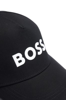 Kids' cap in cotton twill with contrast logo, Black