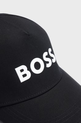 Kids' cap in cotton twill with contrast logo, Black