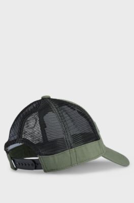 Kids' logo cap in cotton twill and mesh, Green