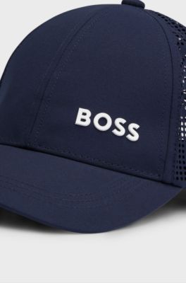 Kids' cap with logo and laser-cut details, Dark Blue