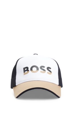 Kids' colour-blocked cap with two-tone logo, Brown