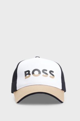 Kids' colour-blocked cap with two-tone logo, Brown