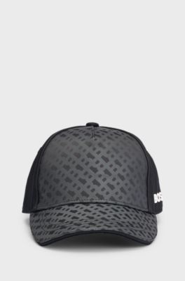 Kids' cotton-twill cap with monogram print, Black