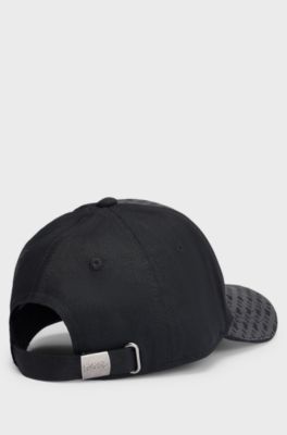 Kids' cotton-twill cap with monogram print, Black