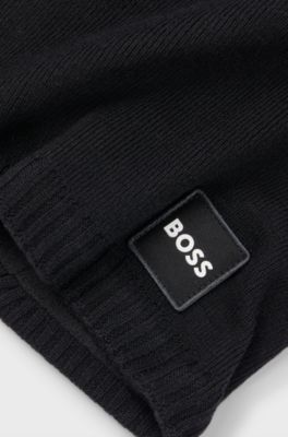 Kids' snood with twill logo badge, Black