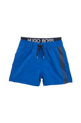 Short de bain à séchage rapide pour enfant avec ceinture logo