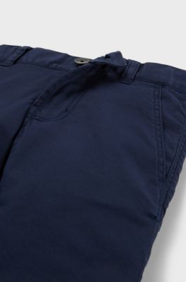 Kids' five-pocket shorts in stretch-cotton twill, Dark Blue