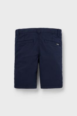 Kids' five-pocket shorts in stretch-cotton twill, Dark Blue