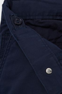 Kids' five-pocket shorts in stretch-cotton twill, Dark Blue