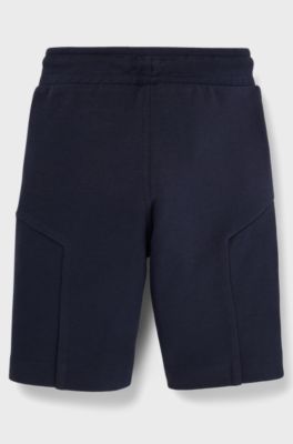 Kids' cotton-blend shorts with printed logo, Dark Blue