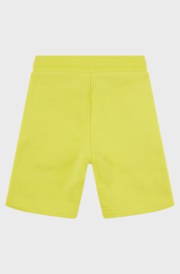 Kids' cotton-blend shorts with zipped pockets, Yellow