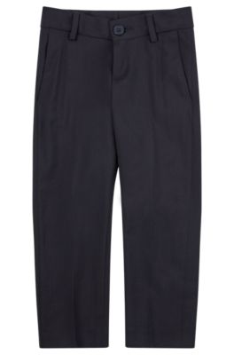 Kids' regular-fit trousers in stretch wool, Dark Blue