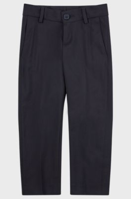 Kids' regular-fit trousers in stretch wool, Dark Blue