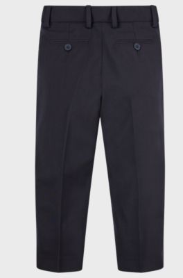 Kids' regular-fit trousers in stretch wool, Dark Blue