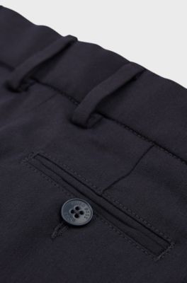 Kids' regular-fit trousers in stretch wool, Dark Blue