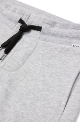 Kids' colour-block tracksuit bottoms with logo print, Light Grey