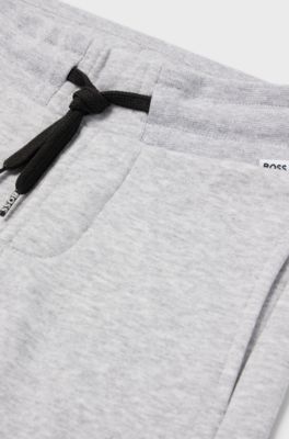 Kids' colour-block tracksuit bottoms with logo print, Light Grey