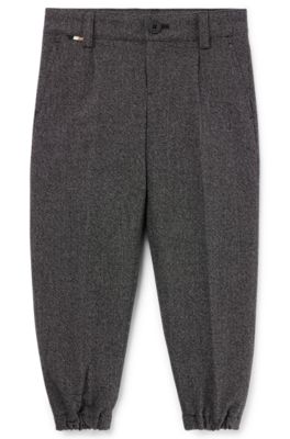 Kids' suit trousers in stretch fabric, Dark Grey