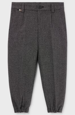 Kids' suit trousers in stretch fabric, Dark Grey