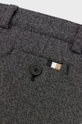 Kids' suit trousers in stretch fabric, Dark Grey