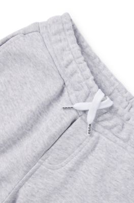 Kids' cotton-blend tracksuit bottoms with logo print, Light Grey