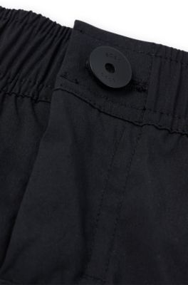 Kids' tracksuit bottoms in stretch fabric with tonal logo, Black