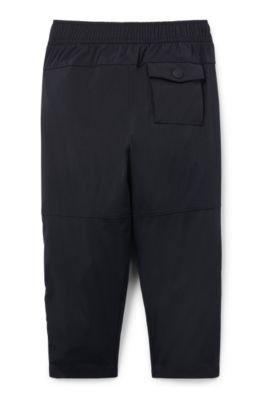 Kids' tracksuit bottoms in stretch fabric with tonal logo, Black