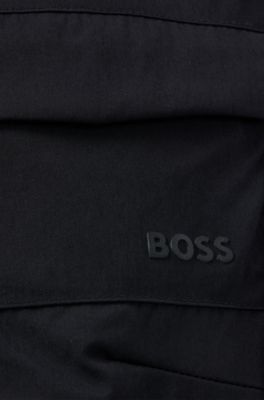 Kids' tracksuit bottoms in stretch fabric with tonal logo, Black