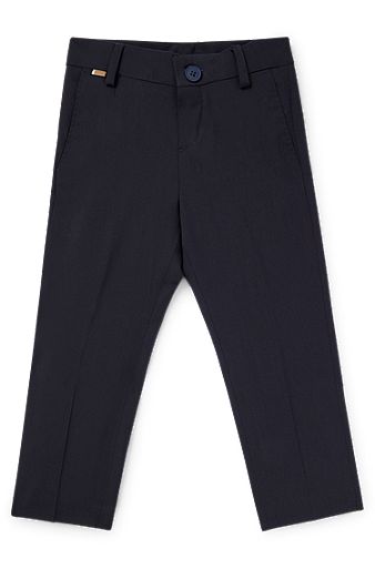 Kids' suit trousers in stretch wool, Dark Blue