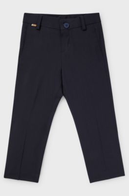 Kids' suit trousers in stretch wool, Dark Blue
