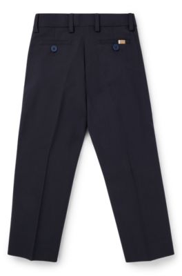 Kids' suit trousers in stretch wool, Dark Blue