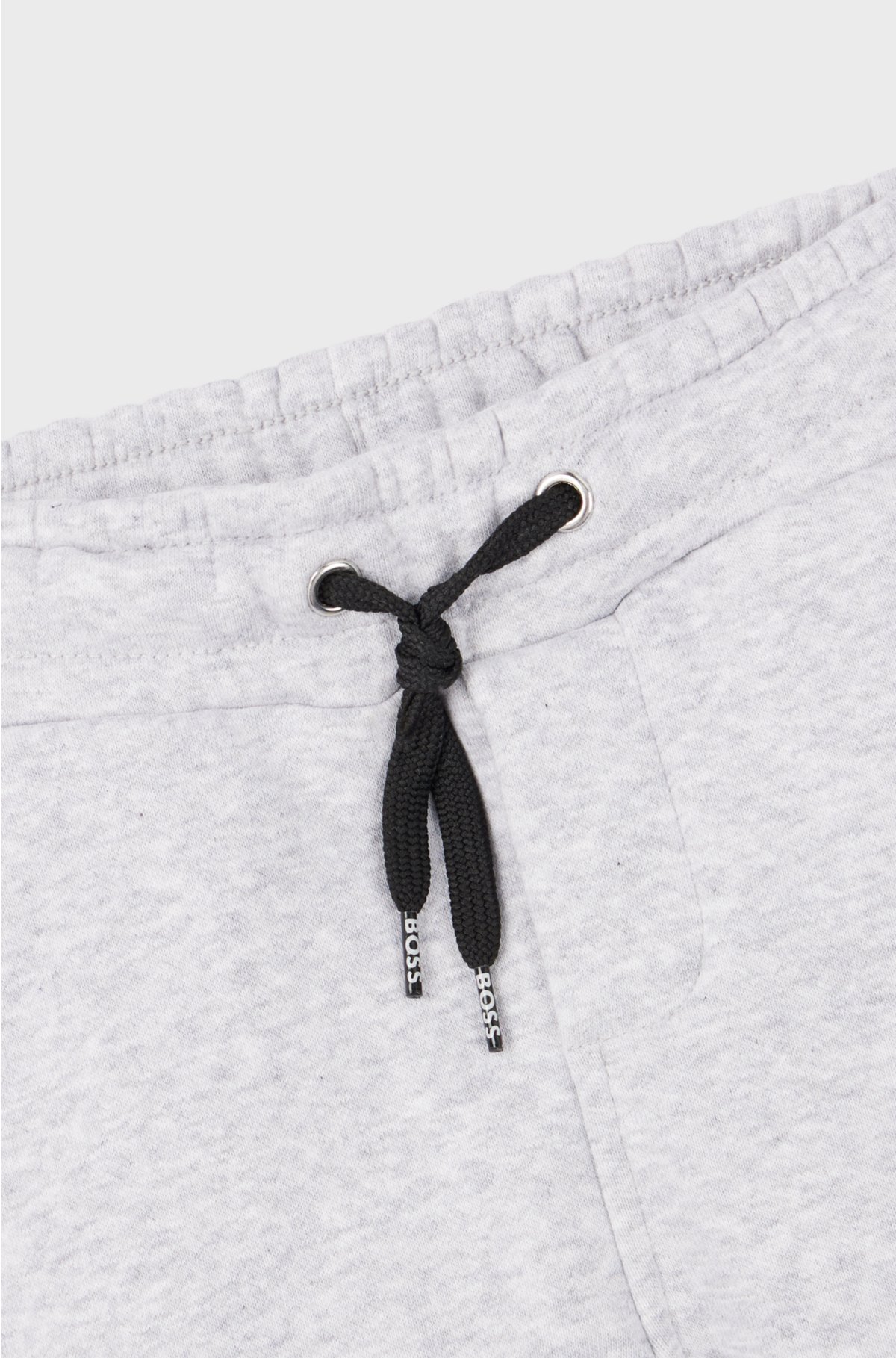 Kids' cotton-blend tracksuit bottoms with vertical logo, Light Grey
