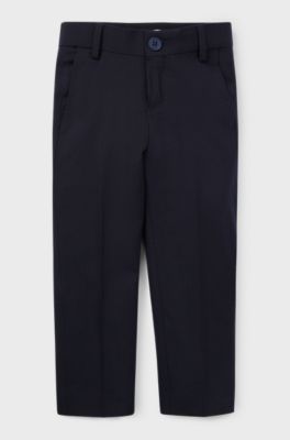 Regular-Fit Kids-Anzughose aus Stretch-Wolle, Dunkelblau