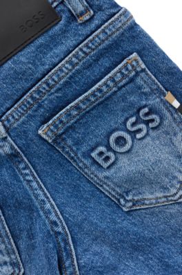 키즈 블루 스트레치 데님 레귤러 핏 진, 패턴