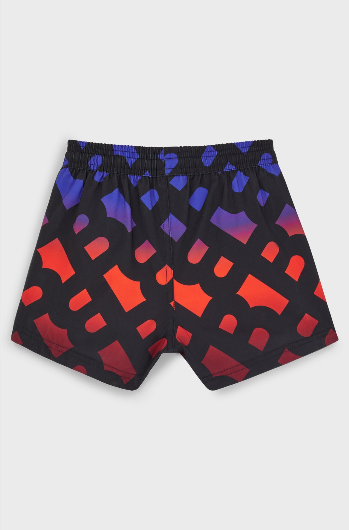 Kids' swim shorts with gradient monogram print, Patterned