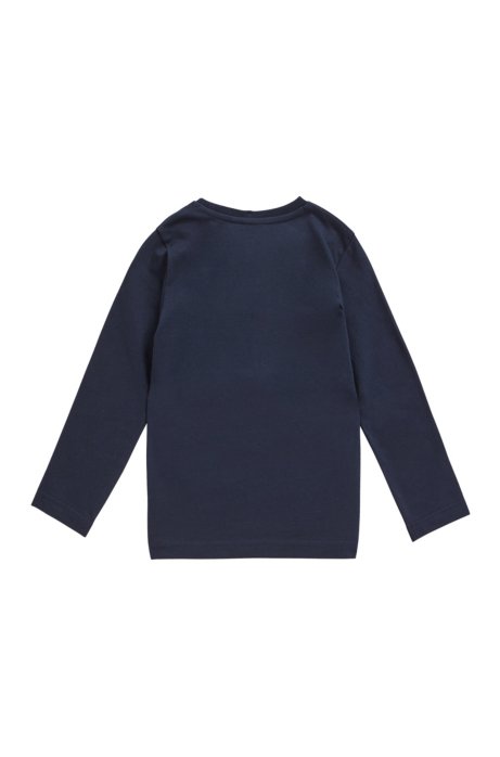 Maglia A Maniche Lunghe Da Bambino In Cotone A Blocchi Di Colore Con Logo