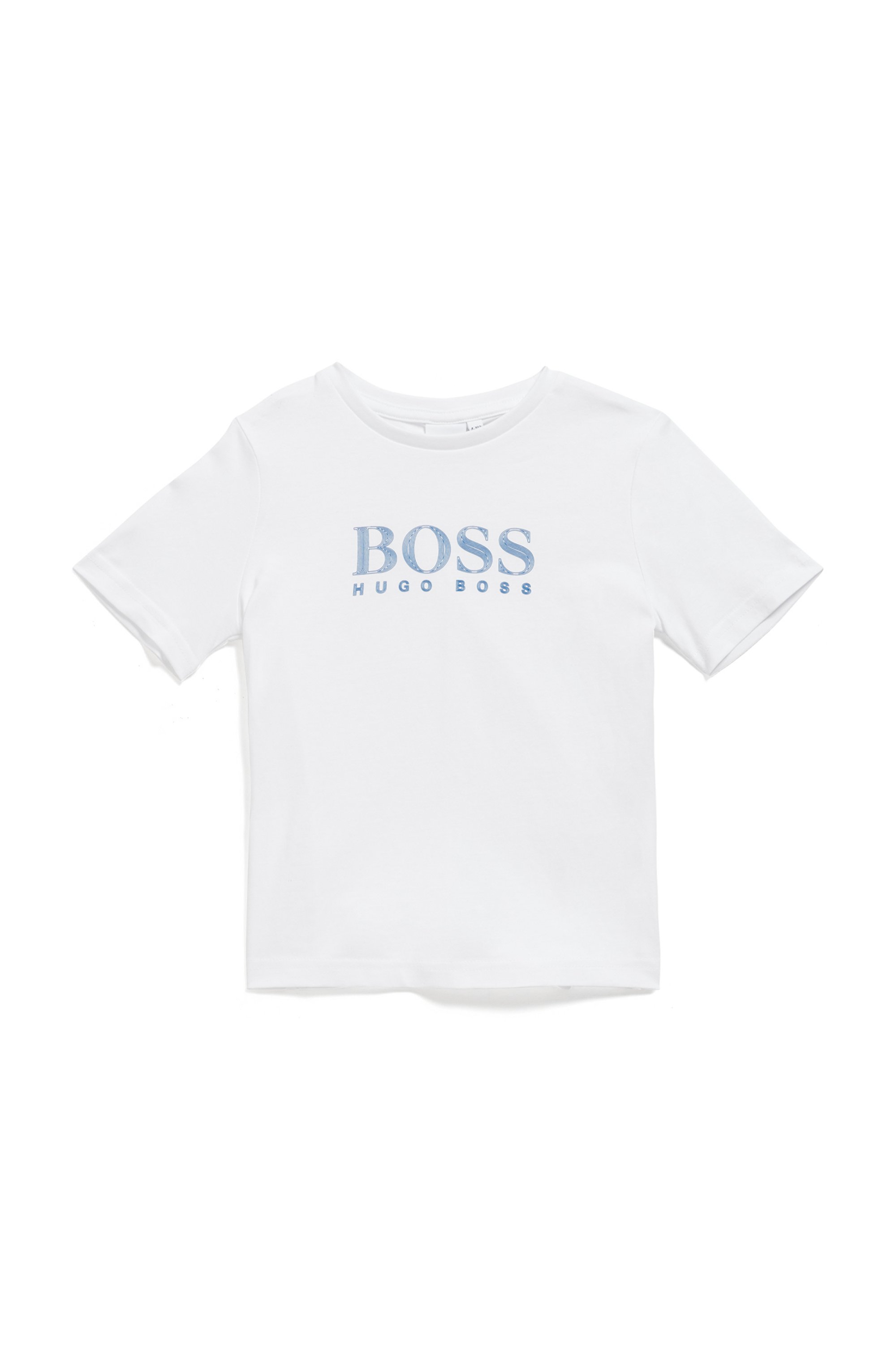 Kids-T-Shirt aus reiner Baumwolle mit Logo, Weiß