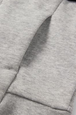 Kids' hoodie in French terry with logo print, Light Grey