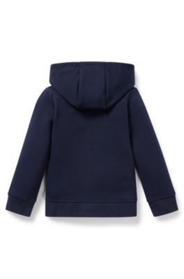 Kids' hoodie in French terry with logo print, Dark Blue