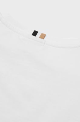 Kids' regular-fit T-shirt in cotton with logo artwork, White