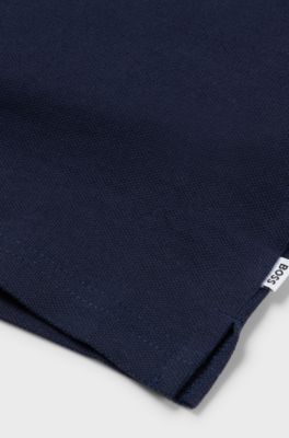 Kids' long-sleeved polo shirt in cotton piqu&eacute;, Dark Blue
