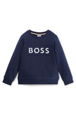 opener badge tank BOSS - Kids' sweatshirt in cotton-blend fleece with contrast logo
