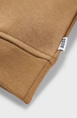 Kids' sweatshirt in cotton-blend fleece with logo print, Brown