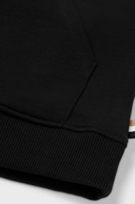 Kids' cotton-blend hoodie with logo detail, Black