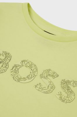BOSS x AJBXNG  Kids' T-shirt in cotton jersey with exclusive logo print, Light Green