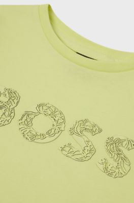 BOSS x AJBXNG  Kids' T-shirt in cotton jersey with exclusive logo print, Light Green