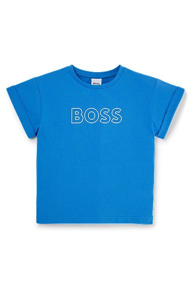 T-shirt en jersey de coton pour enfant, avec logo 3D transparent, Bleu